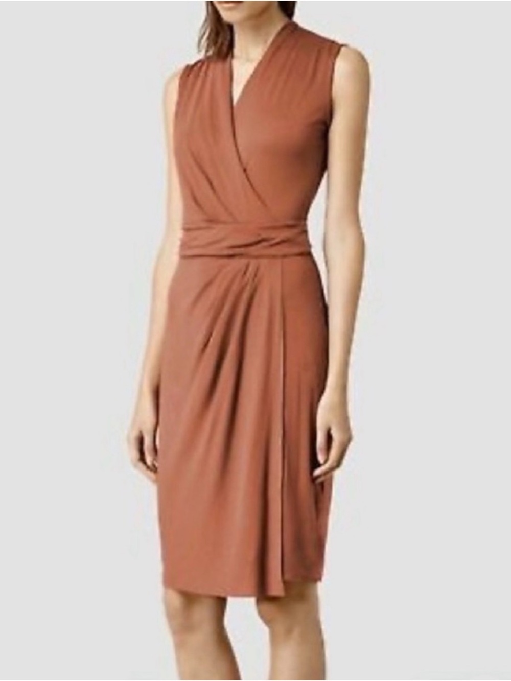 AIISAINTS Novi Wrap Elegant
Rust Sleeveless Dress